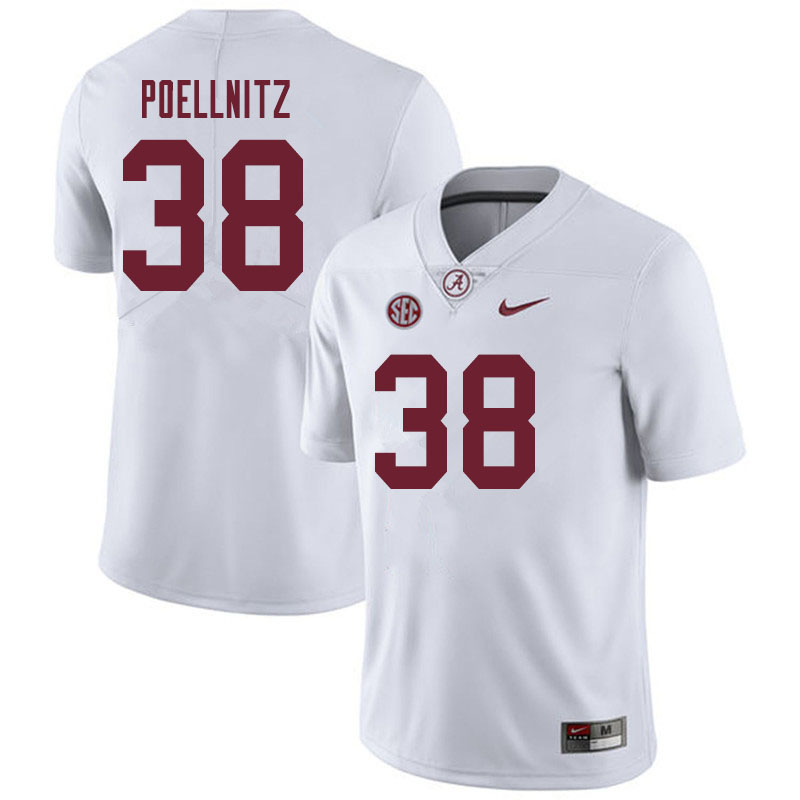 Men #38 Eric Poellnitz Alabama Crimson Tide College Football Jerseys Sale-White